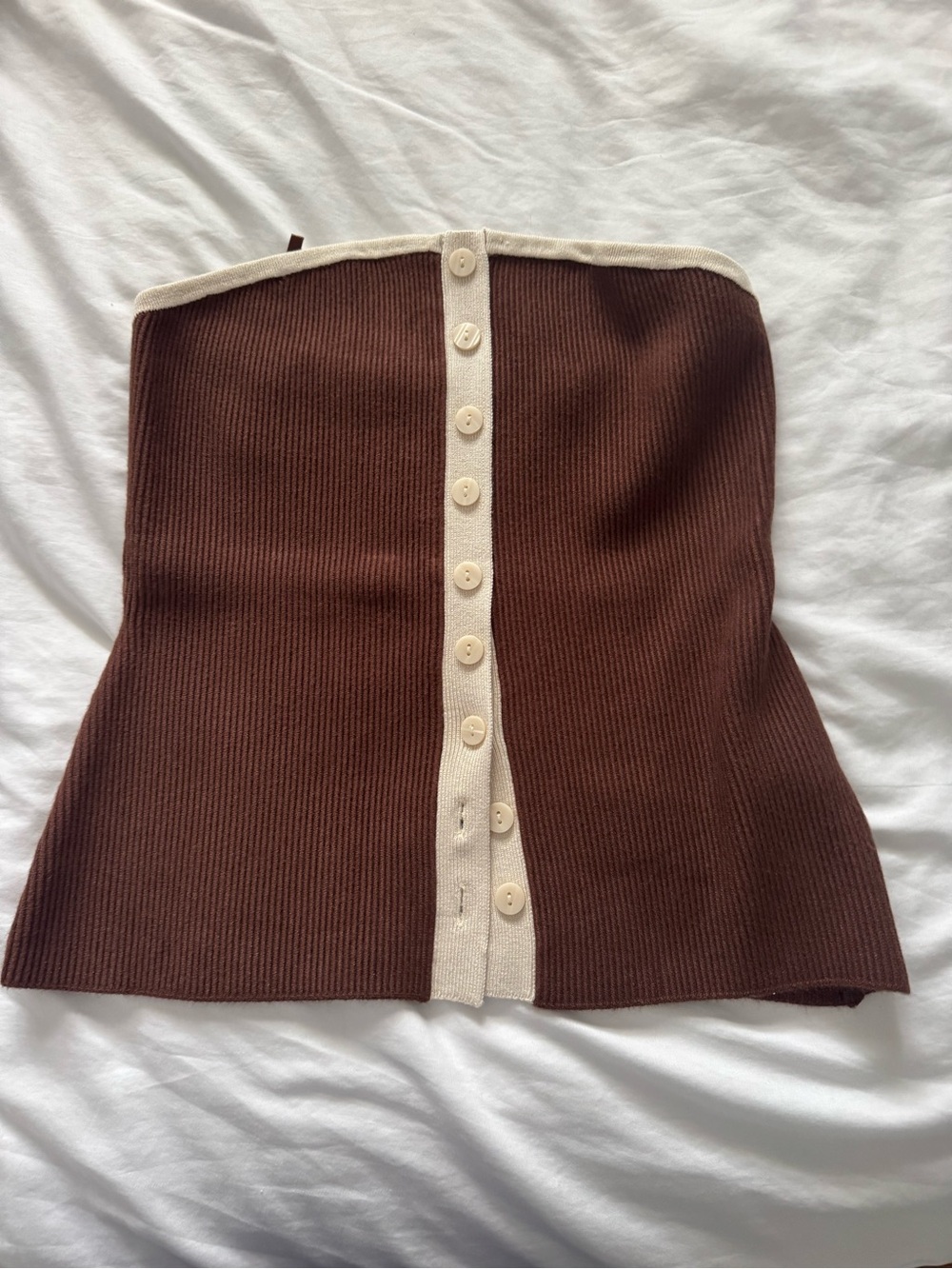 Button Front Tube Top - Picture 2 of 4